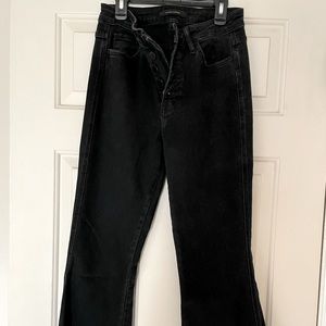 Flying monkey high rise super flat jeans with distressed hem